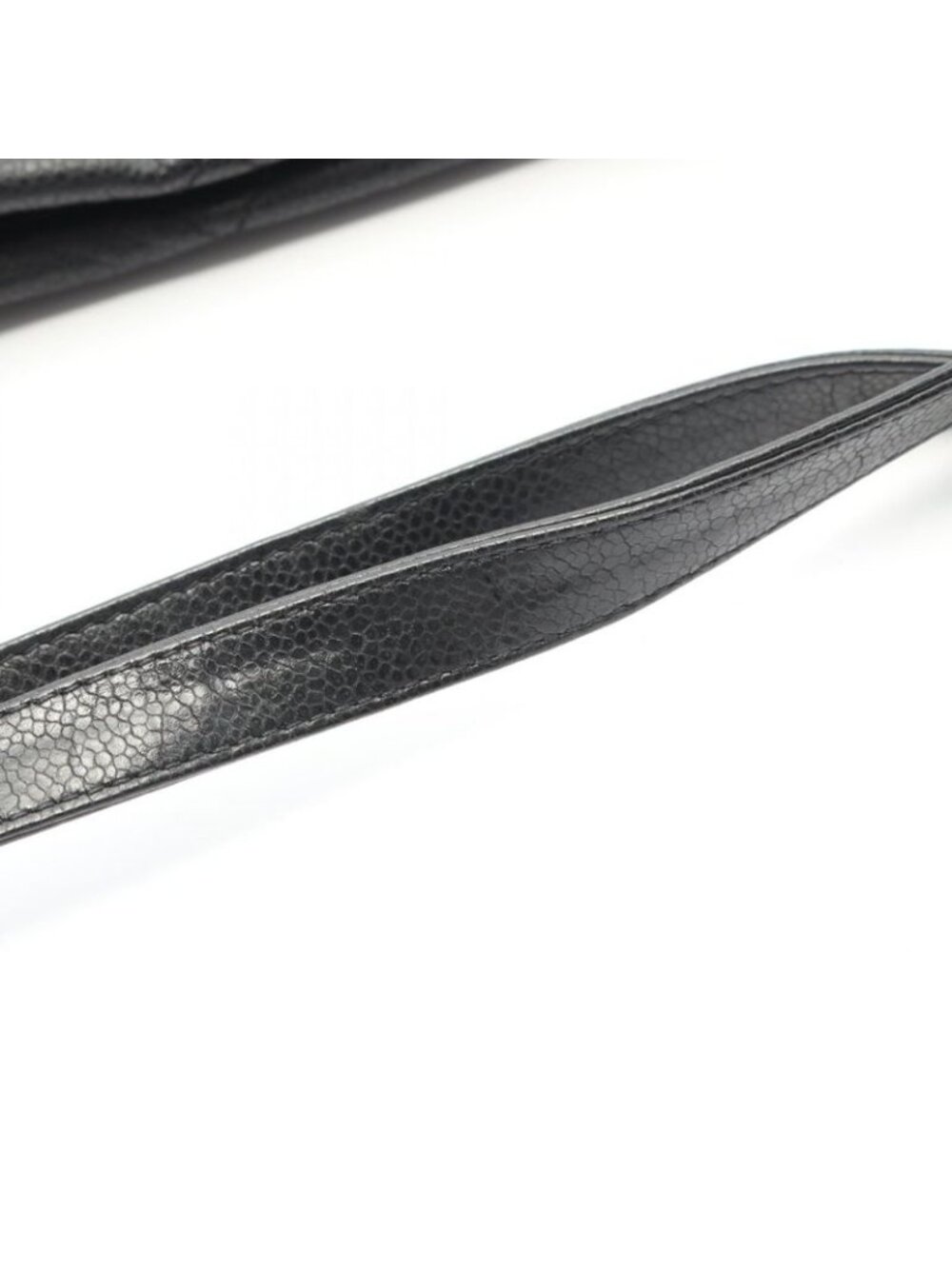 Chanel Tote Quilted Black Caviar Leather CC Logo - Picture 8 of 9